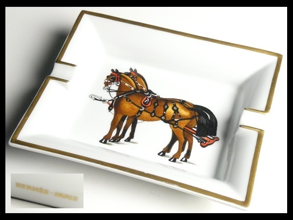 生活家電 HERMES エルメス アッシュトレイ 灰皿 犬 アニマル スクエア 陶器