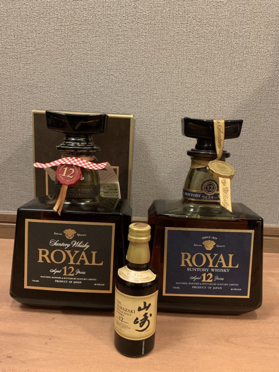 SUNTORY サントリー □ ROYAL ローヤル12年 □ 山崎12年 □ ミニボトル