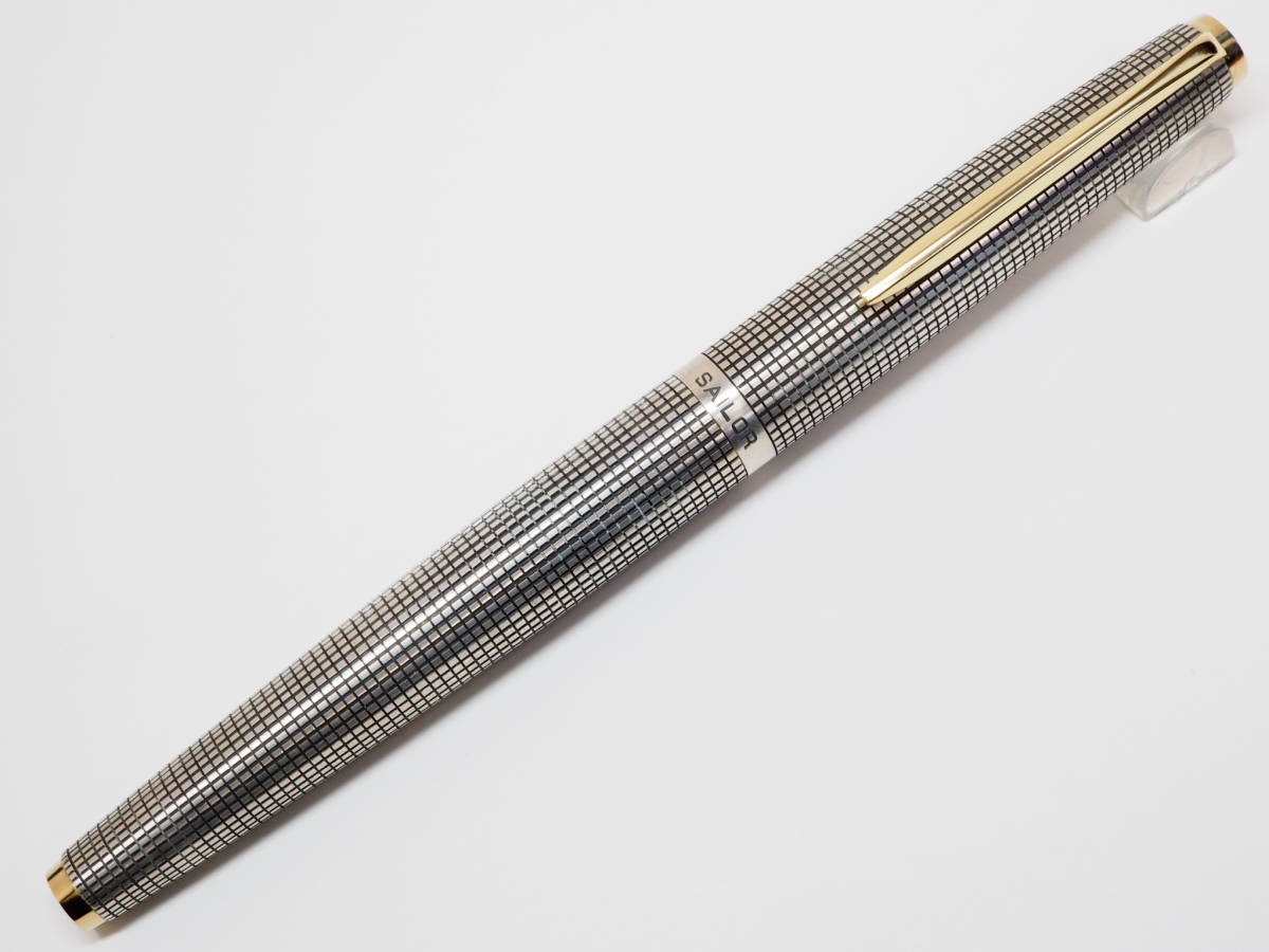☆セーラー SILVER 格子 18K 万年筆☆SAILOR スターリングシルバー