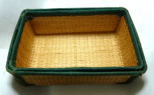 柳行李 希少 かご レトロ 未使用品 塗り