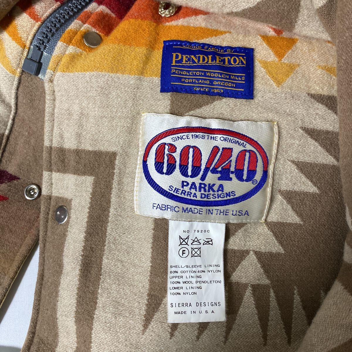 美品 アメリカ 製 SIERRA DESIGNS Pendleton ウール マウンテンパーカ 