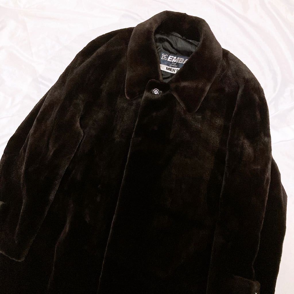 EMBA エンバ シェアードミンク アメリカ製 メンズ ロングコート L