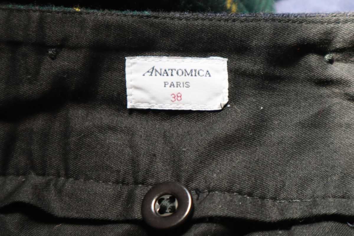 ANATOMICA TANGO PANTS MACKENZIE ENGLISH WOOL CHECK NAVY 38 