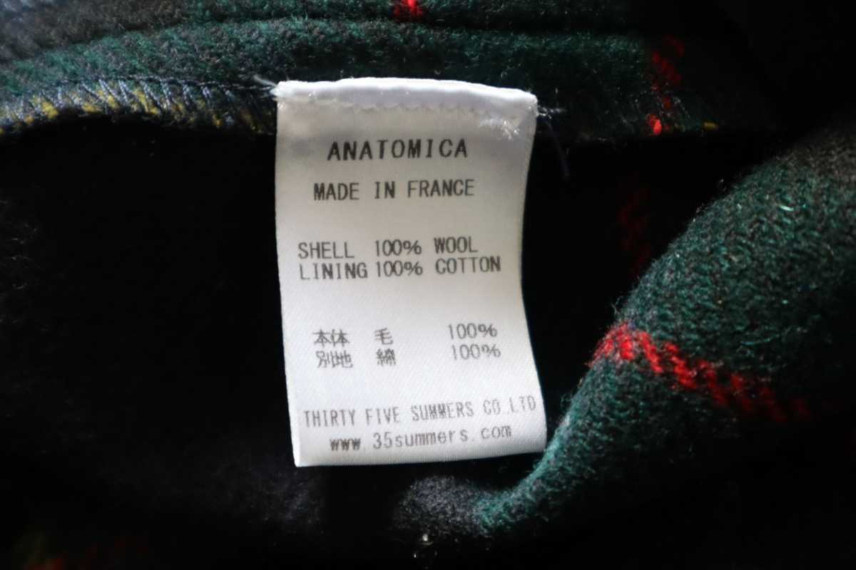ANATOMICA TANGO PANTS MACKENZIE ENGLISH WOOL CHECK NAVY 38 