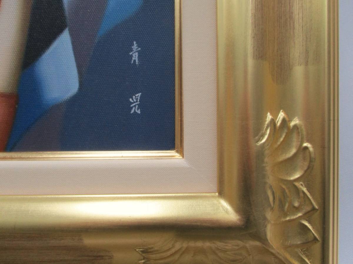 油彩画|婦人像|東郷青児|正面サイン 裏サイン有|落款有|F6号|裏書有