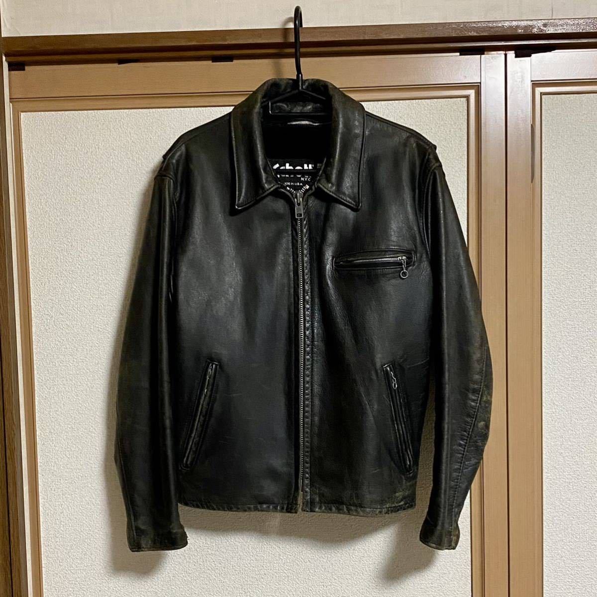 ショット ライダースジャケット ヴィンテージ サイズ40 Schott ショット ライダース レザージャケット 40サイズ【検索用当時物