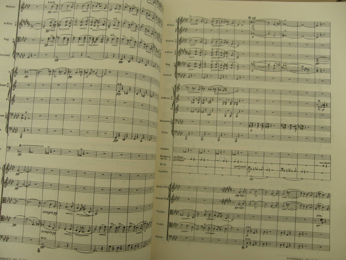 11198 オーケストラ楽譜 フルスコア マーラー 5冊 交響曲第1/2 3/4 5/6