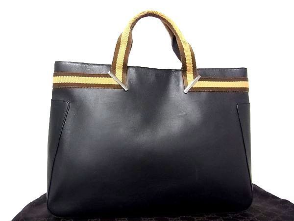 1円 GUCCI グッチ 002 1134 002214 レザー シルバー金具 ハンドバッグ