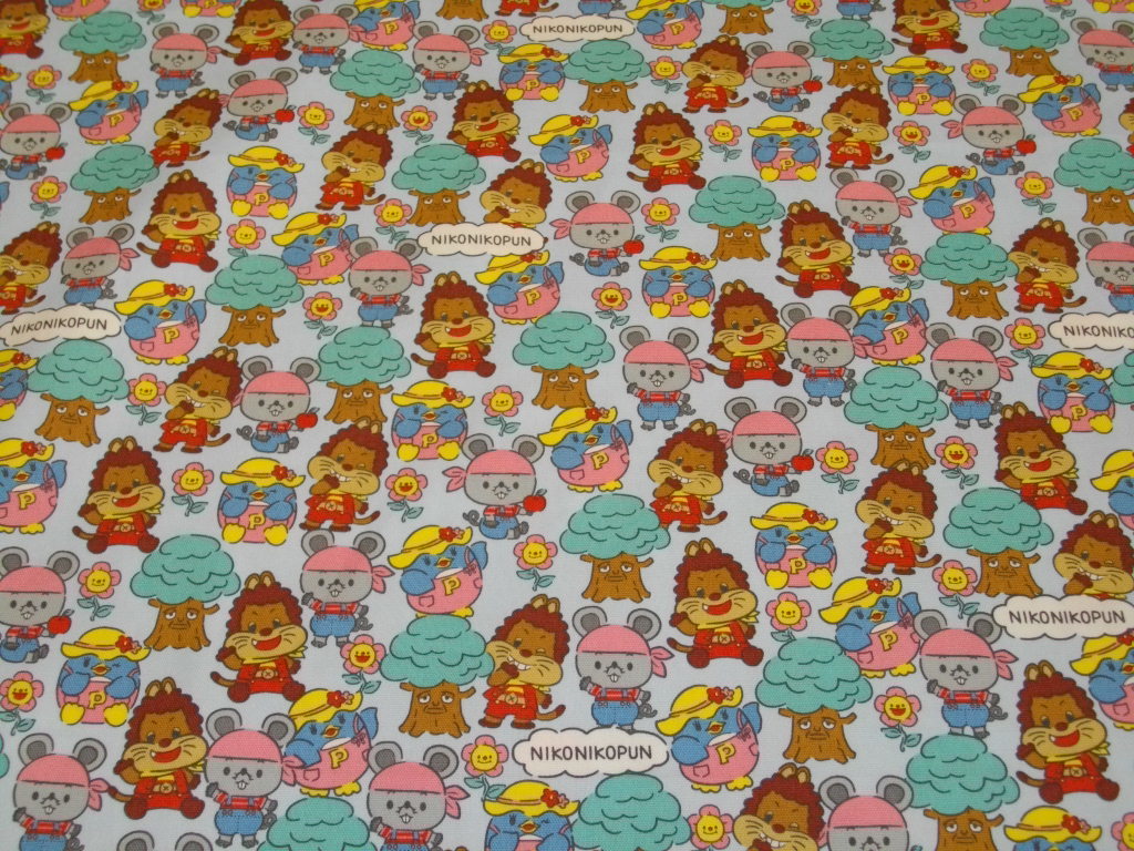 にこにこぷんｂ 水色 オックス生地 110cm巾 50 キャラクター 売買されたオークション情報 Yahooの商品情報をアーカイブ公開 オークファン Aucfan Com