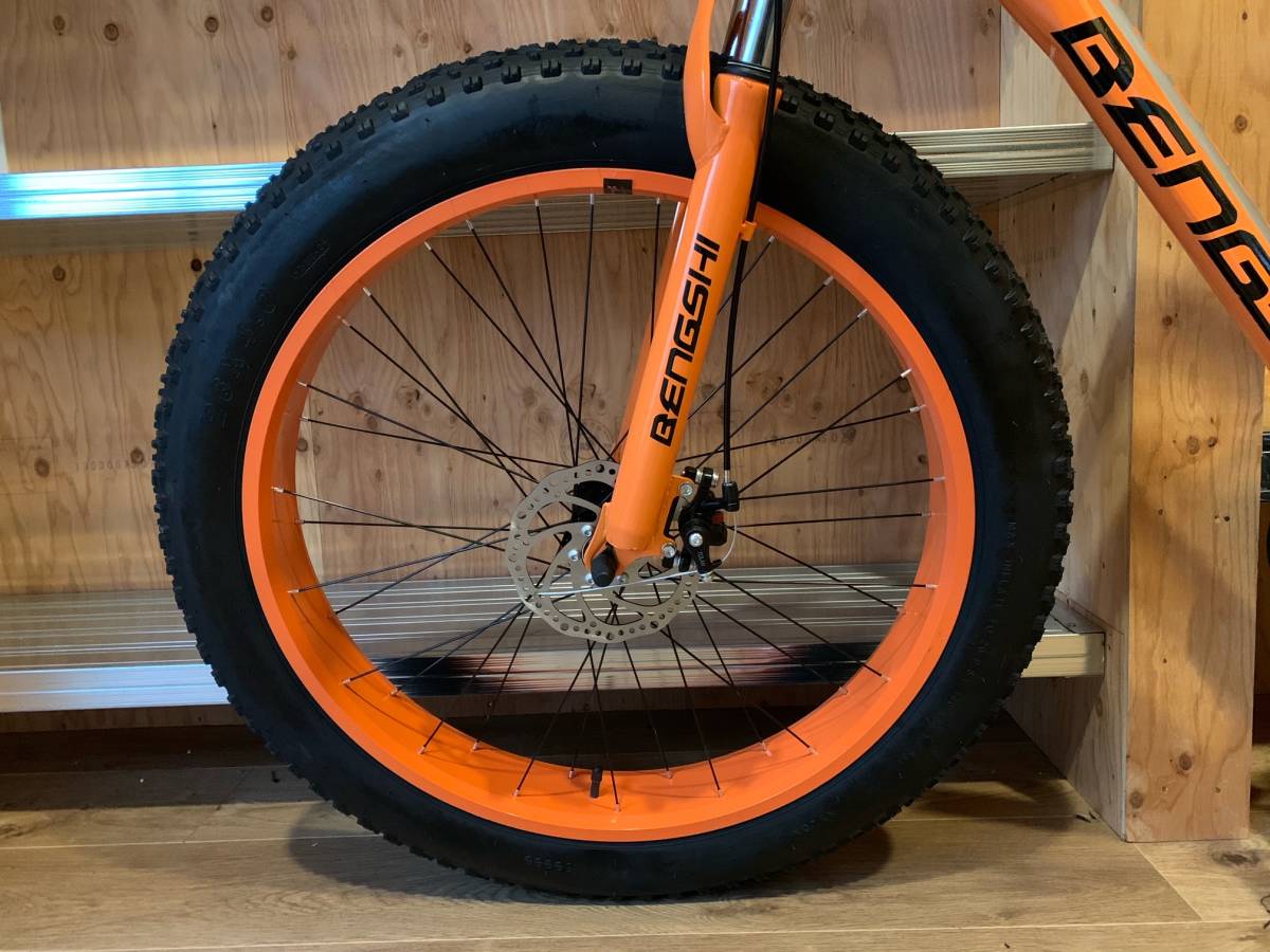 □新品未使用 26×4.0 ファットバイク B オレンジ/ビーチクルーザー 
