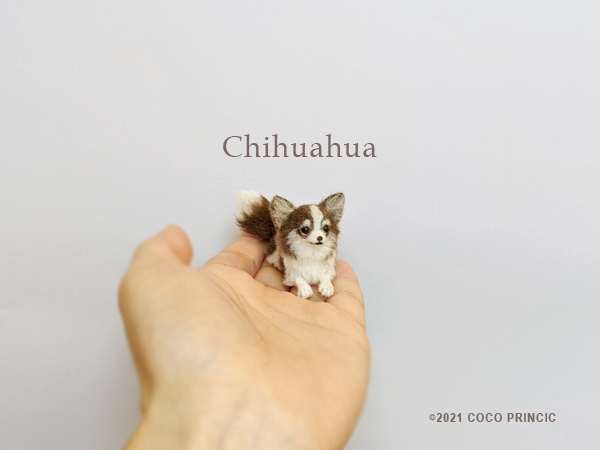 チワワ チョコタン 羊毛フェルト 犬 ハンドメイド チョコタンチワワ