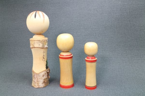 R116☆【送料無料】こけし 3体 セット 桜井 昭寛 鳴子系 郷土 玩具