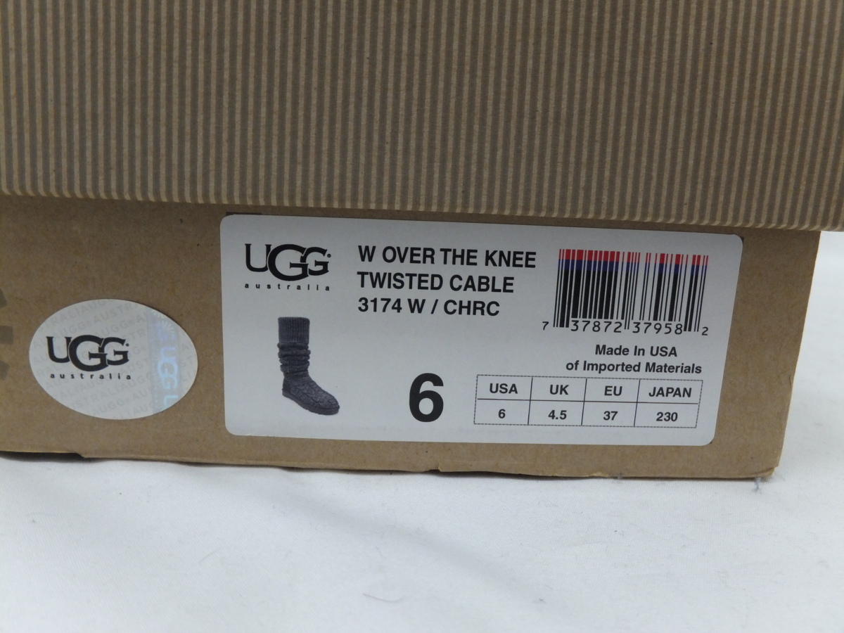 UGG アグ レディース ニーハイブーツ 23cm グレー系 ニットブーツ 