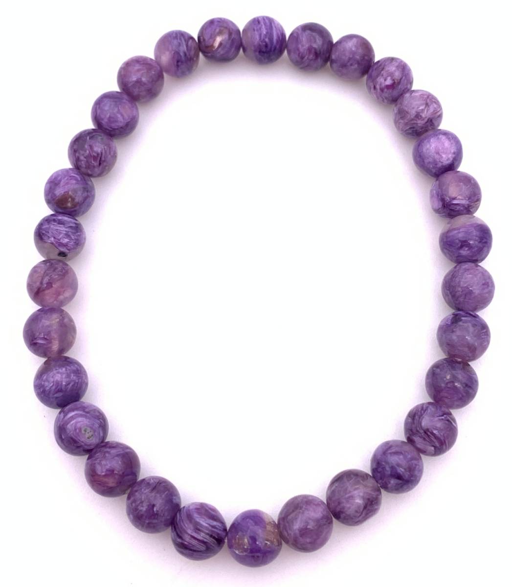 天然石チャロアイトAAA6mm玉のブレスレット-023