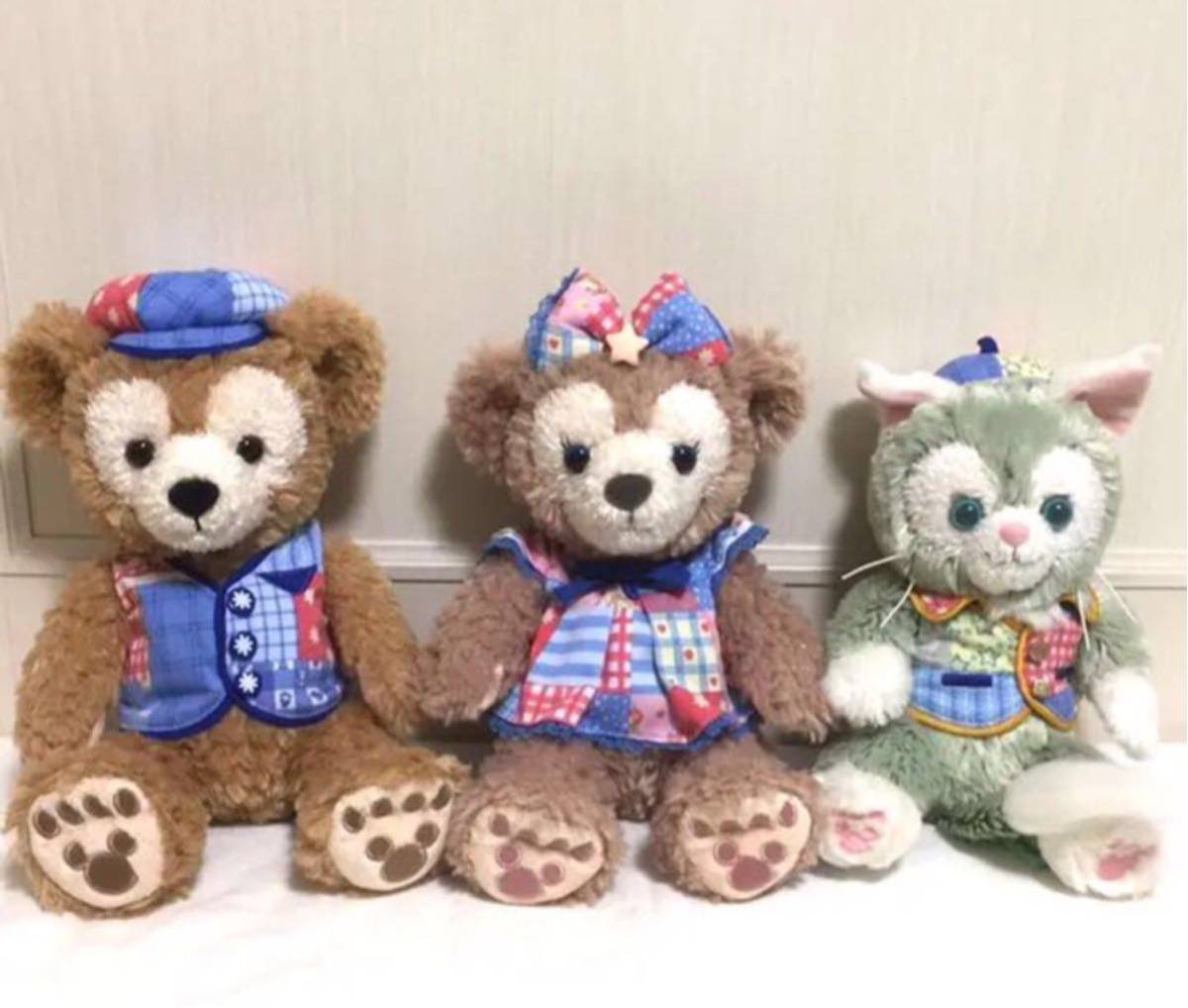 TDS15周年SSぬいぐるみ3体セット ダッフィー シェリーメイ ジェラトーニ 最終値下美品15周年限定ダッフィーシェリーメイジェラトーニSS