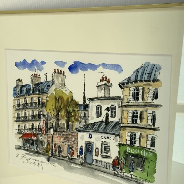 パリ風景画家 藤森悠二パリ フランス街中風景 モンマルトル油彩6号