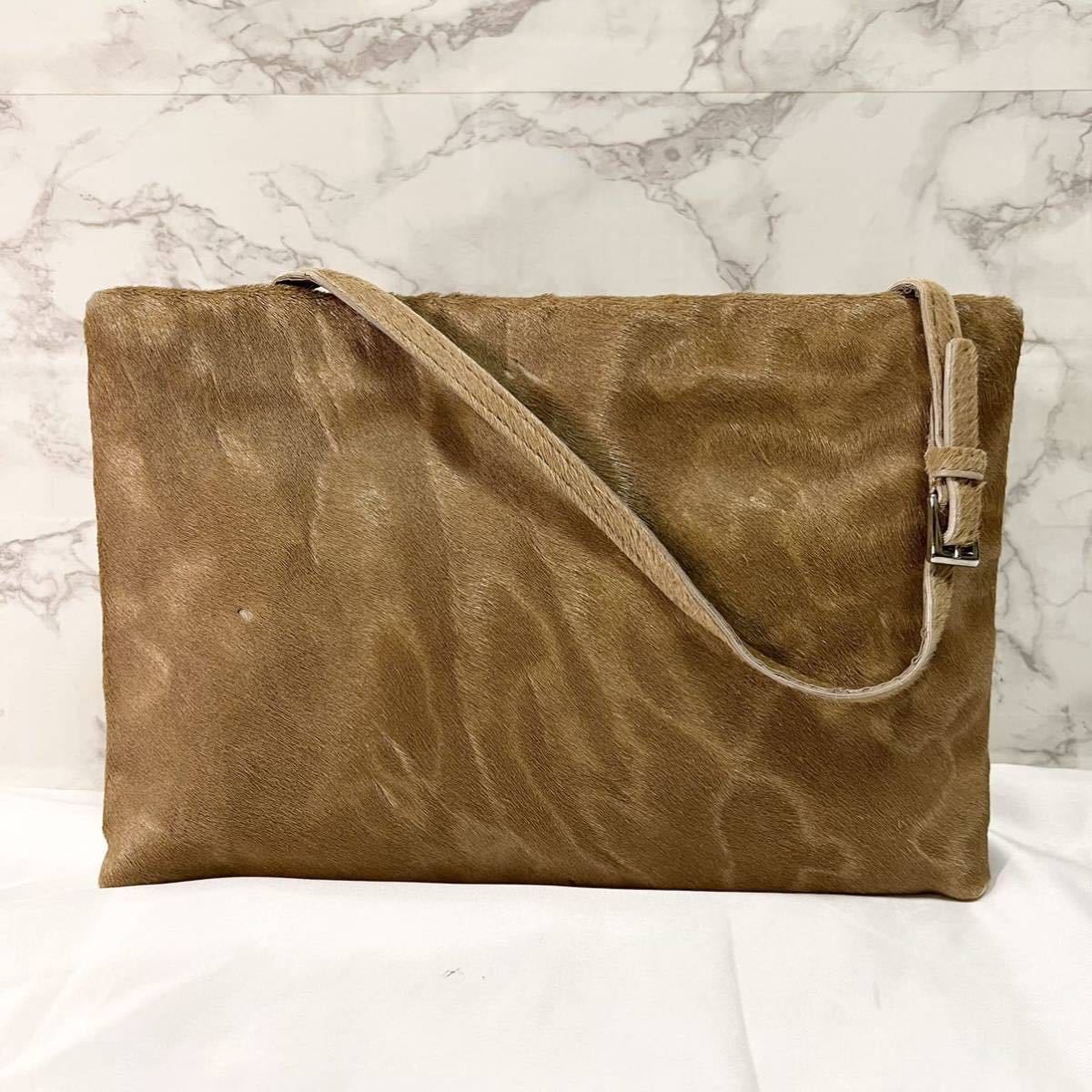 1円 【極稀品】PRADA プラダ ハンドバッグ ショルダーバッグ ハラコ 