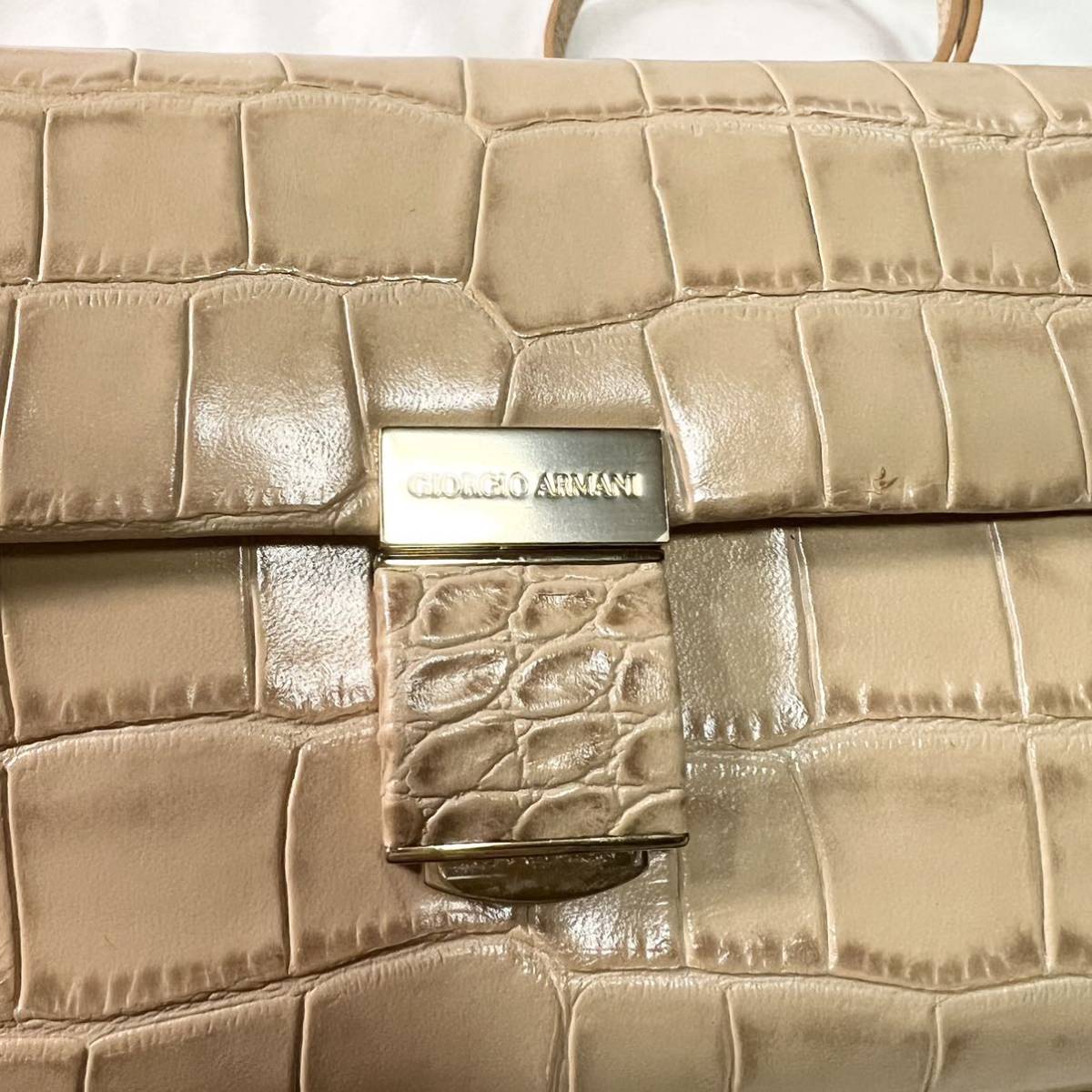 GIORGIO ARMANI ジョルジオアルマーニ クロコダイル 2way ショルダー 