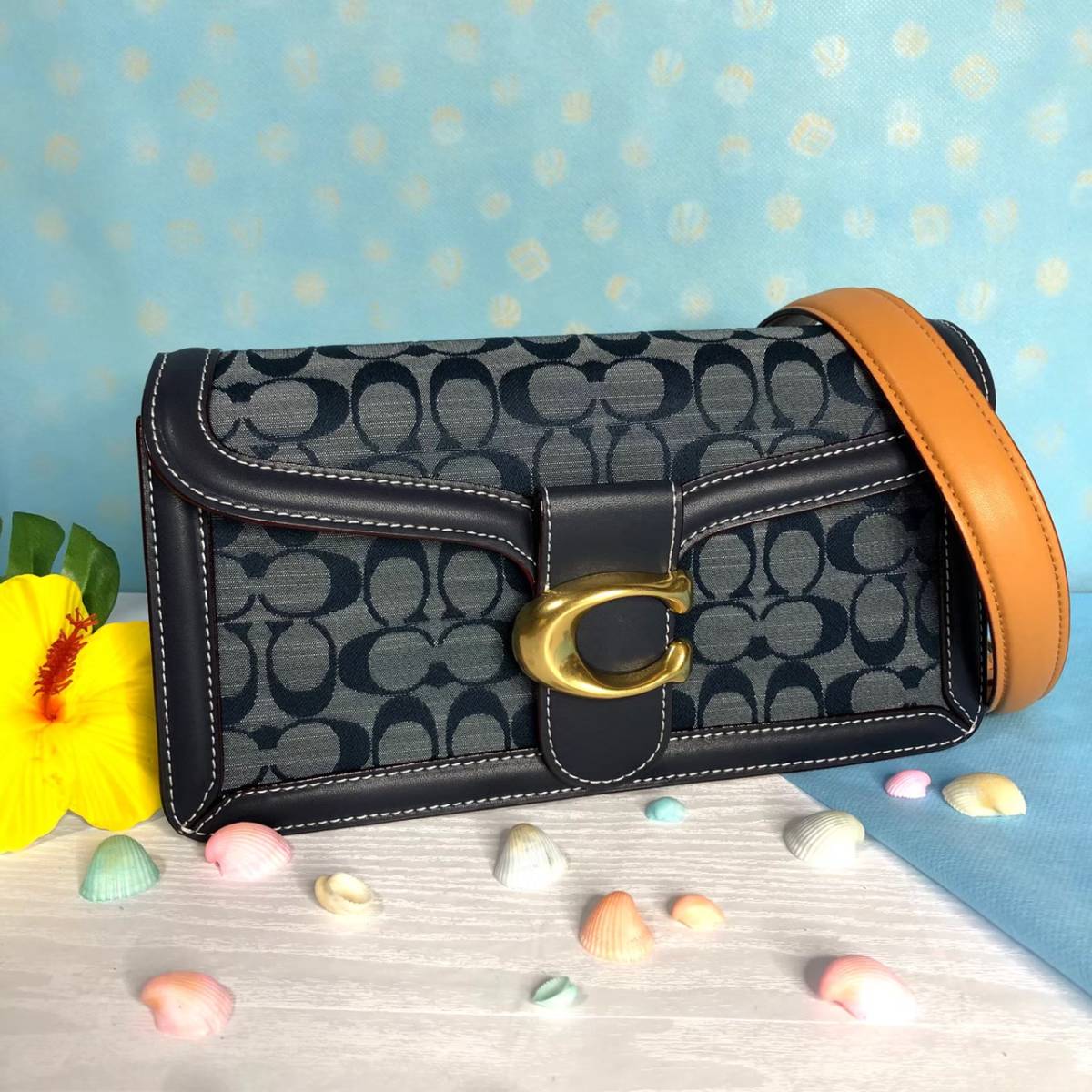 コーチ coach タビー ショルダー バッグ 26 キルティングデニム