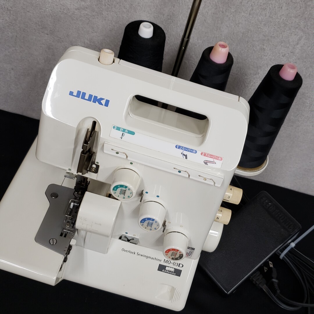 全国無料，大人気 ＜120ｍ733＞ JUKI オーバーロックミシン MO-03D フットコントローラー付 糸付 通電確認済み 高さ約30cm ジューキ 手芸 裁縫(ジューキ)｜売買されたオークション情報、yahooの商品情報をアーカイブ ジューキ