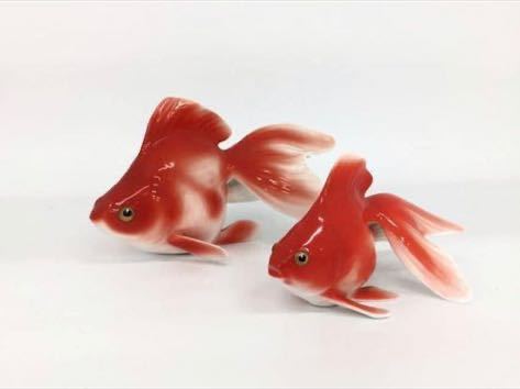 319s1) 希少 オールド ノリタケ Noritake ボーンチャイナ 金魚 大小 2