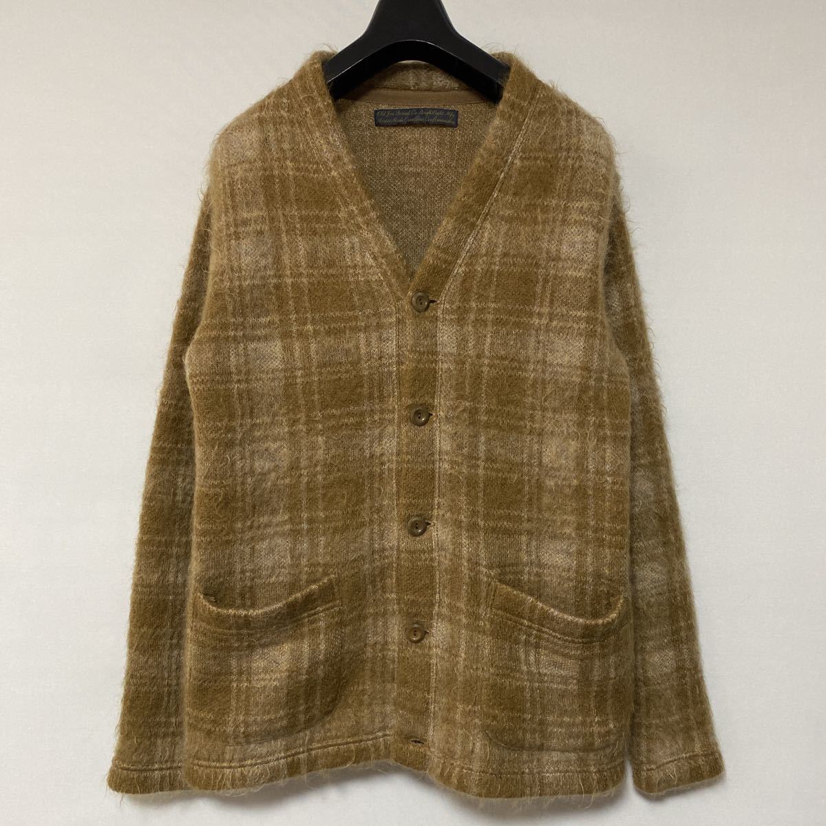 美品 old Joe チェック モヘア ニット カーディガン 36 オールドジョー 