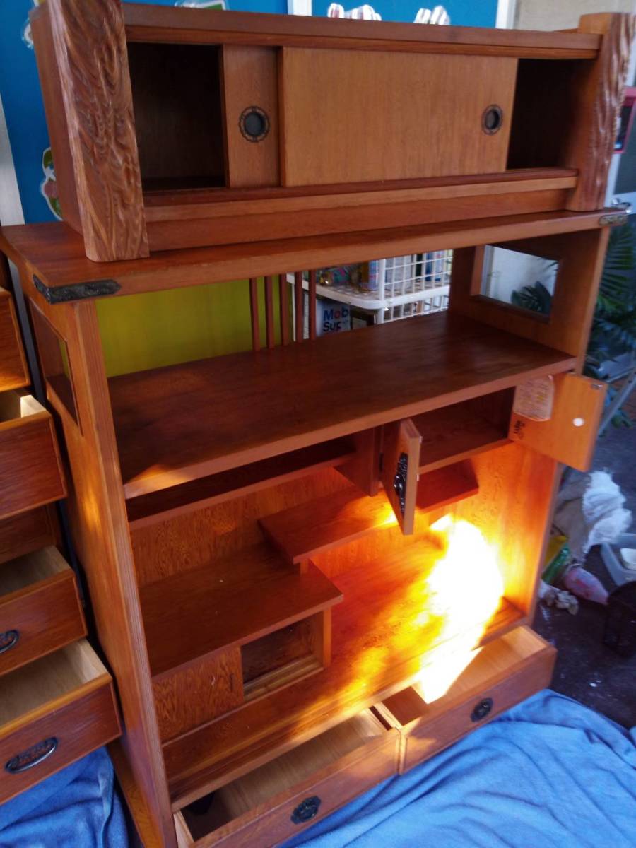 ☆～屋久杉～☆】婚礼家具4点＜引取・近隣配送＞ 角丸小袖引出 ／衣装