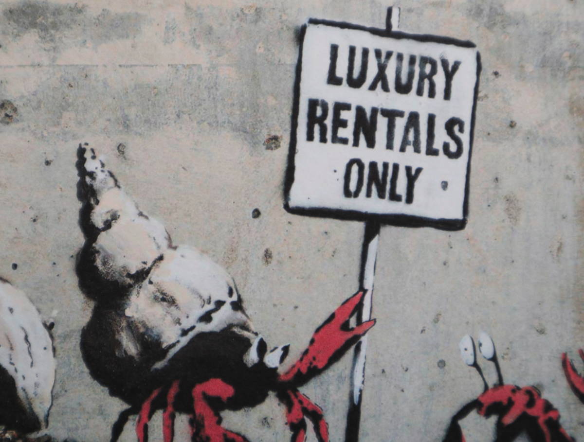 バンクシー Banksy Luxury rentals only カニ 限定数販売 販売証明書