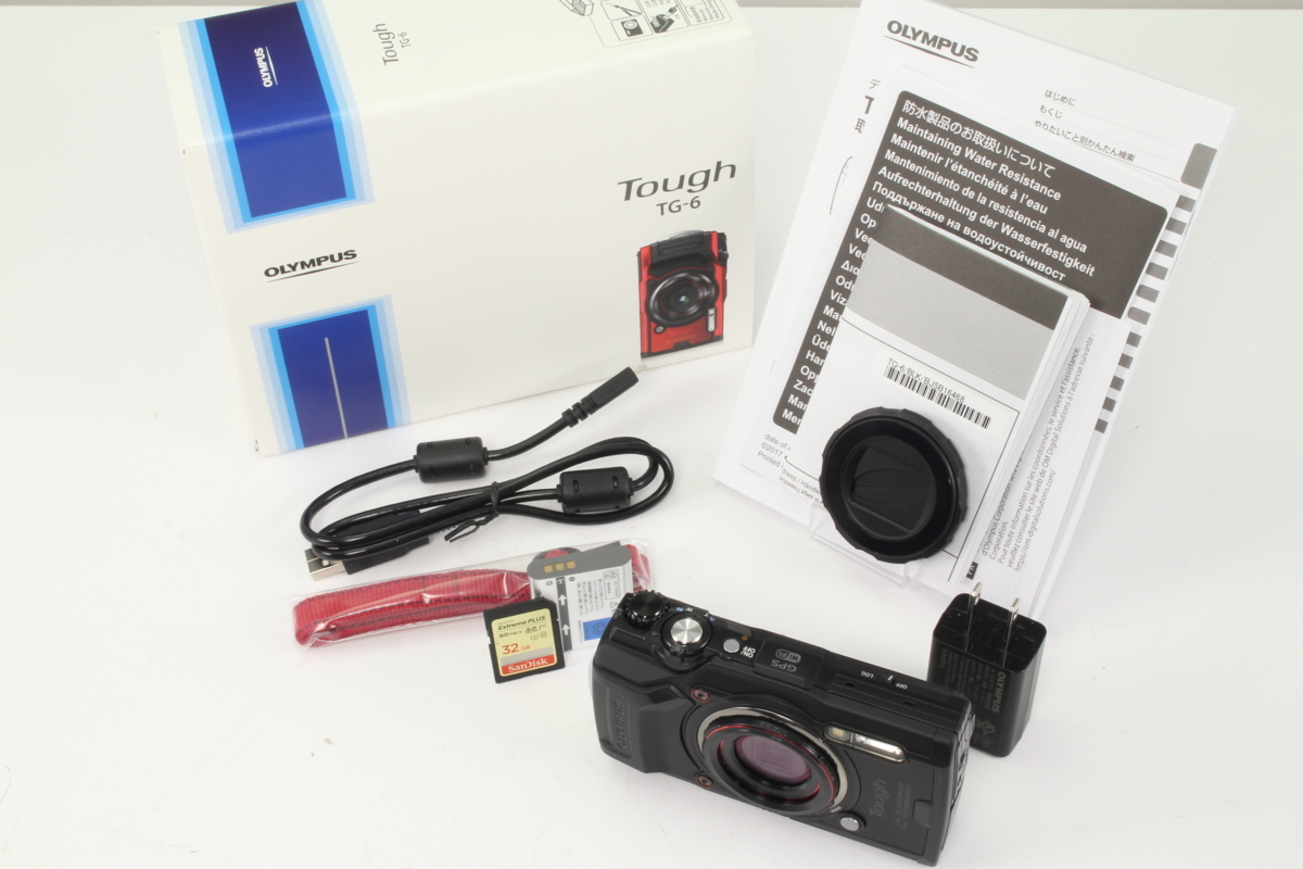 動作保証 | 新品同様 】 OLYMPUS Tough TG-6 ブラック 【 純正レンズ