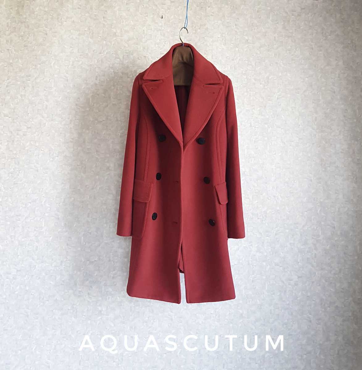 超高級 美品 Aquascutum 豪華一級品めちゃ可愛チェスターコート アクア