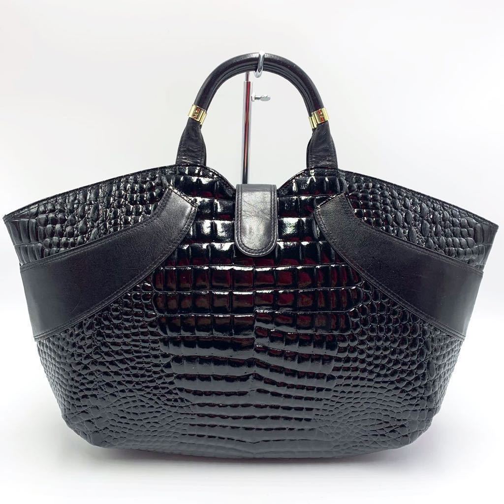 極美品・最高級》 シャイニングクロコ ハンドバッグ トートバッグ 型 