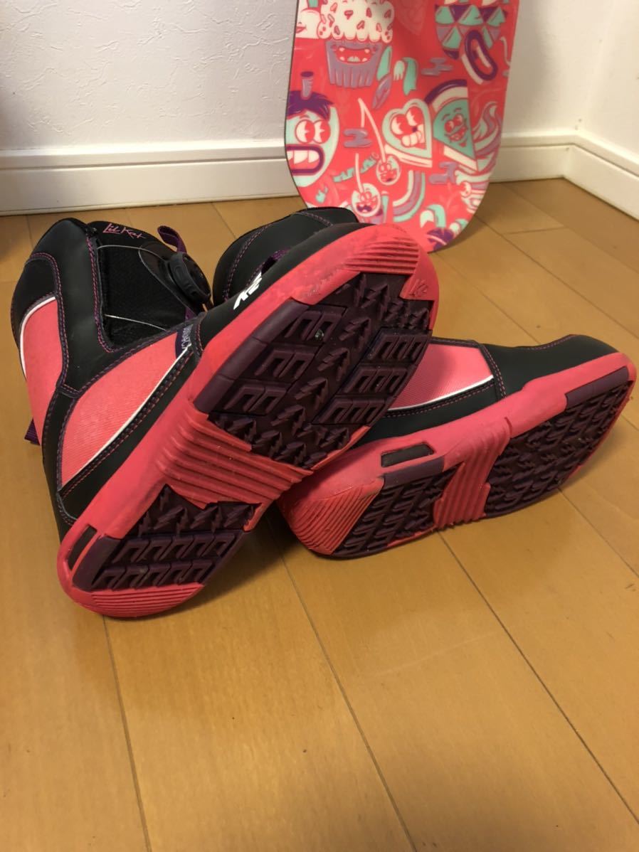 中古 K2 キッズ スノーボード3点セット ボード110センチ ブーツ21  