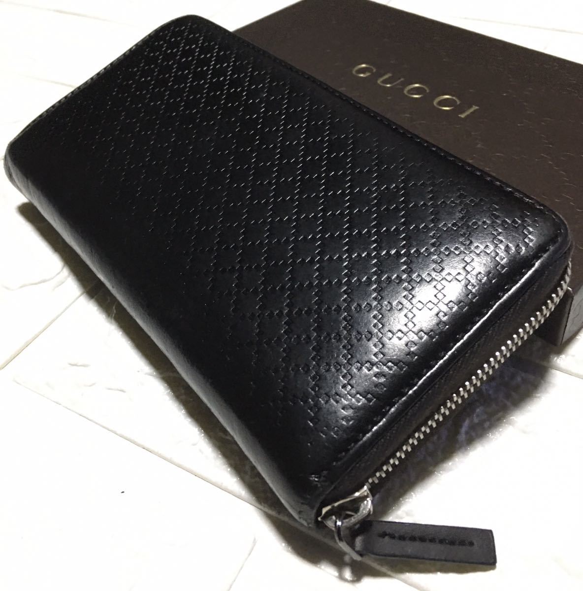 正規品／鑑定済みGUCCIディアマンテラウンドジップ長財布／リカラー