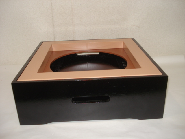 新品』 黒 柿合塗 置炉 ☆ I H・電磁器揃 紙箱 風流庵 『新品』 黒柿