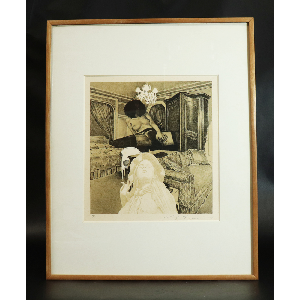 池田 満寿夫、空の空、希少な額装用画集より、美品、新品額装付