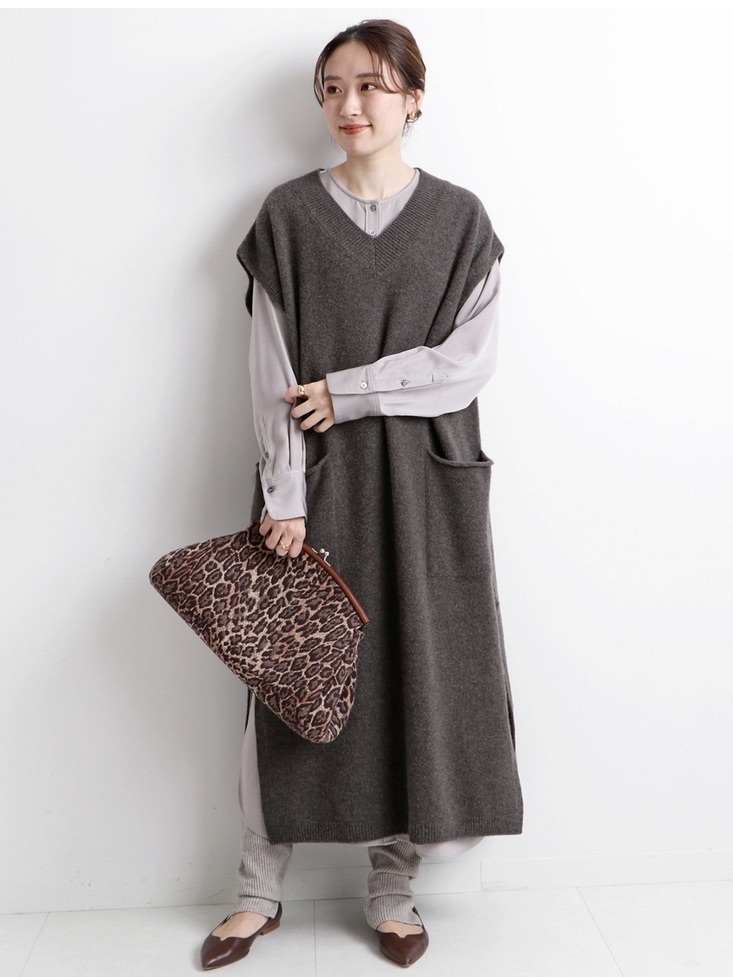 美品☆2020AW☆IENAイエナ☆ウールカシミヤ ロングジレ☆19800円☆ニット 