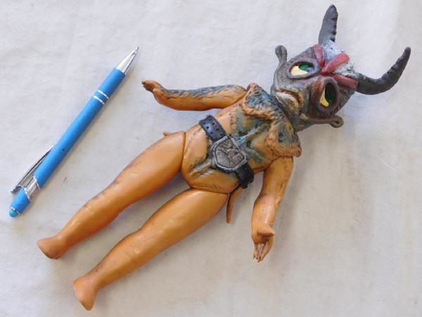 旧バンダイ【仮面ライダー 怪人 地獄サンダー】当時物 ソフビ｜ビンテージ