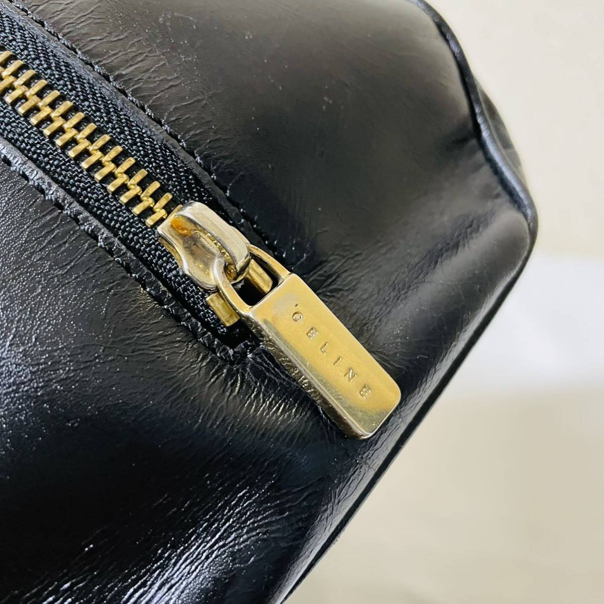 1円スタート 美品 稀品 CELINE セリーヌ トリオンフ金具 ゴールド ロゴ 