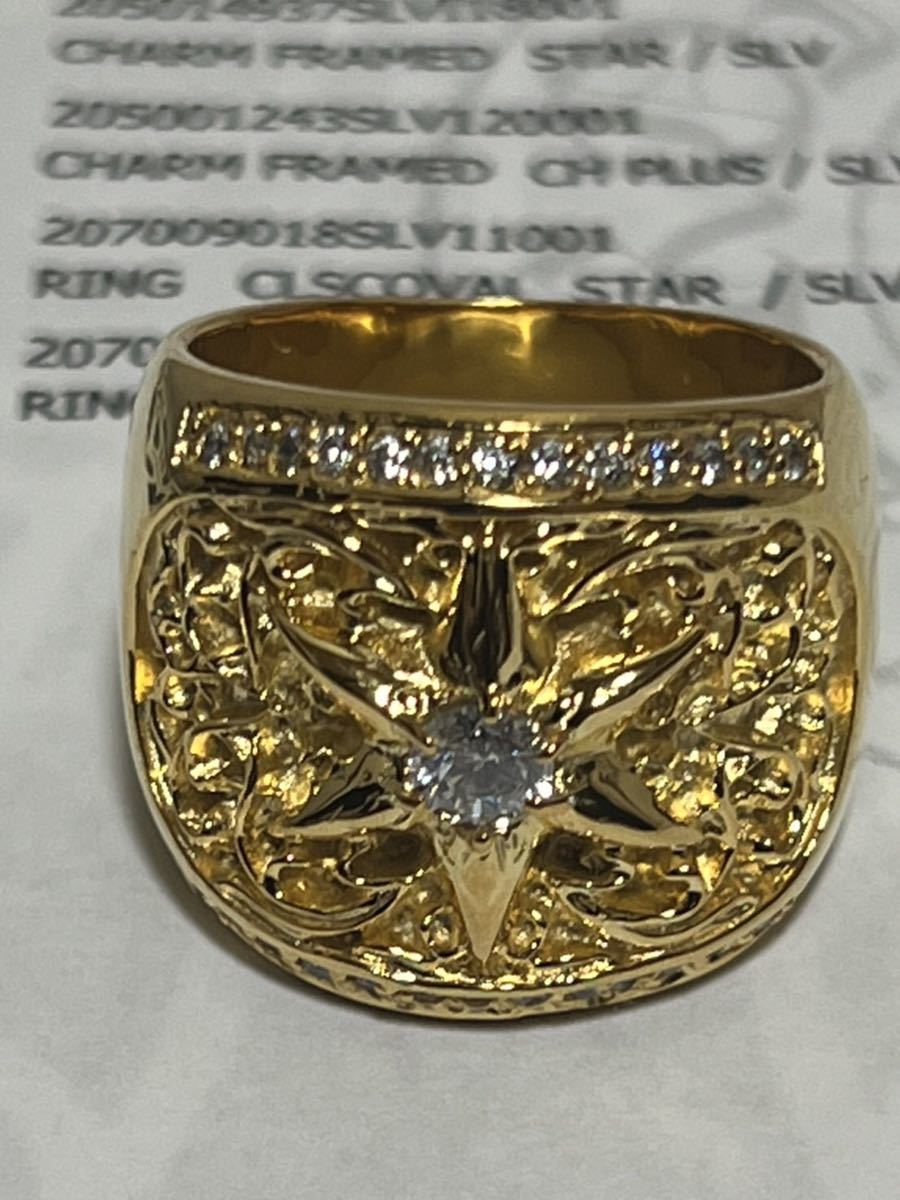 クロムハーツクラシックオーバルスター19号22k加工インボイスコピー