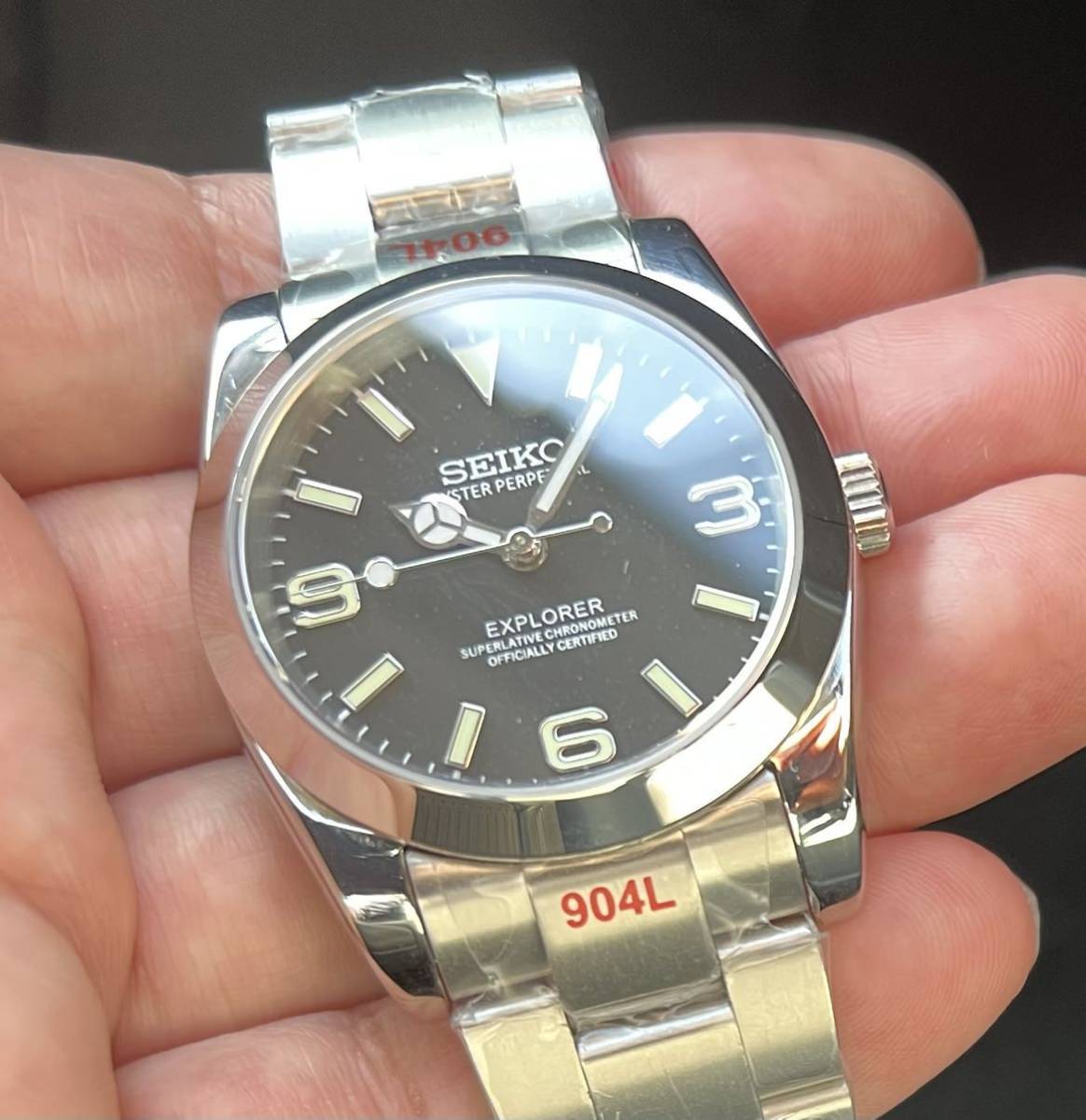 カスタムMOD腕時計 メンズ腕時計 NH35搭載エクスプローラー SEIKO