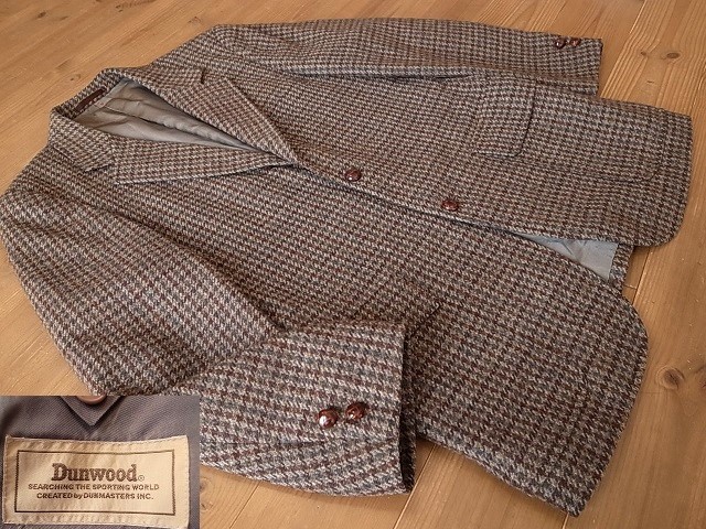  Dunwood ダンウッド ３釦段かえり 千鳥格子 アイリッシュ ツイード ジャケット ブレザー S相当(Sサイズ)｜売買されたオークション情報、yahooの商品情報をアーカイブ公開 - オークファン Sサイズ