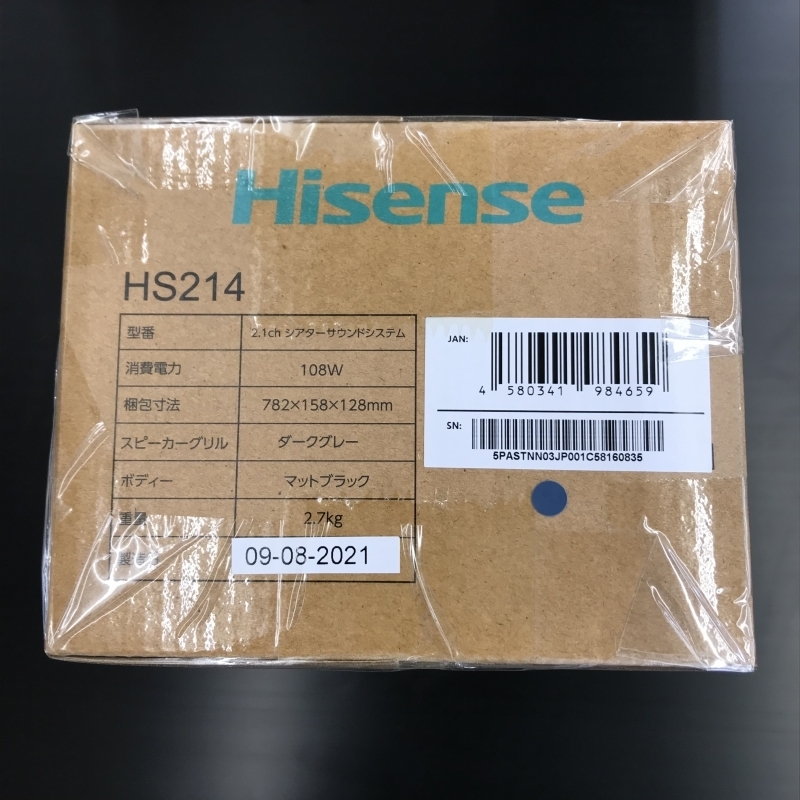 Ｈｉｓｅｎｓｅ シアターサウンドシステム ハイセンス ＨＳ２１４ 未開封 サウンドバー スピーカー 電化製品/241 シアターサウンドシステム Hisense ハイセンス 新品未 |ハイセンス(Hisense) HS512