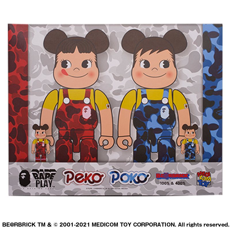 フィギュア BE@RBRICK BAPE(R) ペコちゃん 100％&400％ グリーン
