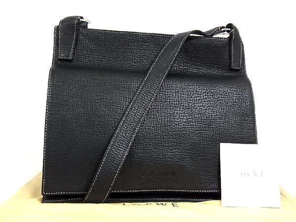 美品○希少○ロエベ ショルダーバッグ ゴールド金具 ポシェット レザー 