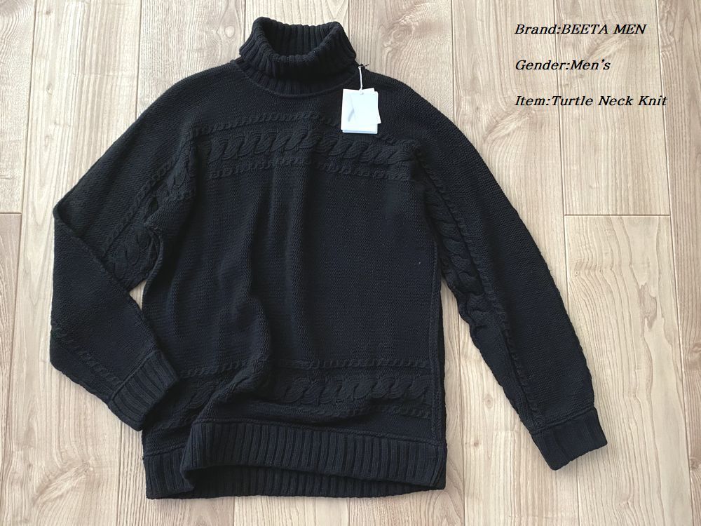 COMME CA BETA MEN ベータメン ケーブルアランニット 05ブラック Mサイズ 11KN11 定価31 900円(セーター)｜売買されたオークション情報、yahooの商品情報をアーカイブ公開 - オークファン 男性用