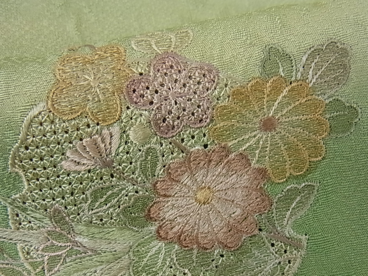 着物屋こころ□訪問着 中国三大刺繍 スワトウ刺繍 汕頭刺繍 雪輪吉祥 