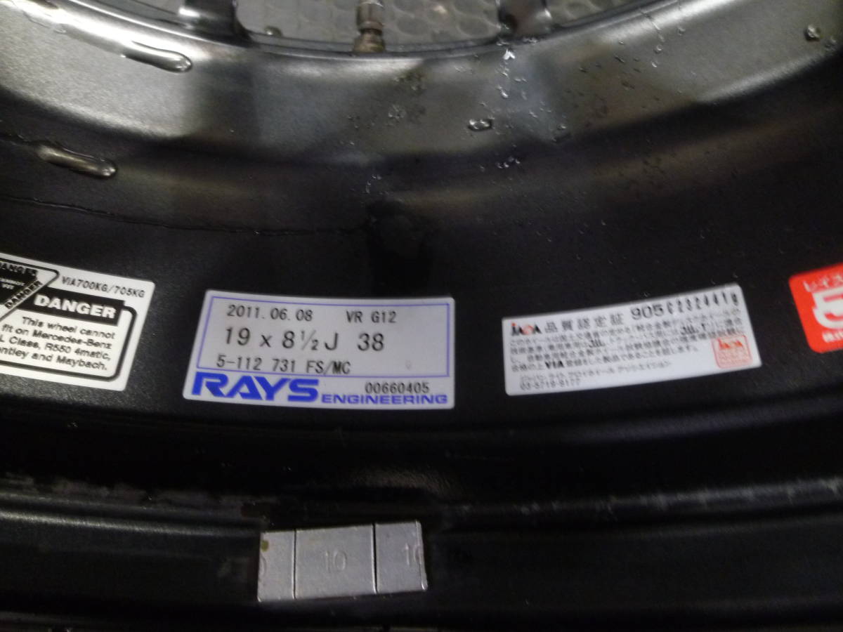 中古美品 RAYS レイズ VOLK ボルク G12 19インチ PCD 112 - 5H ＋38 