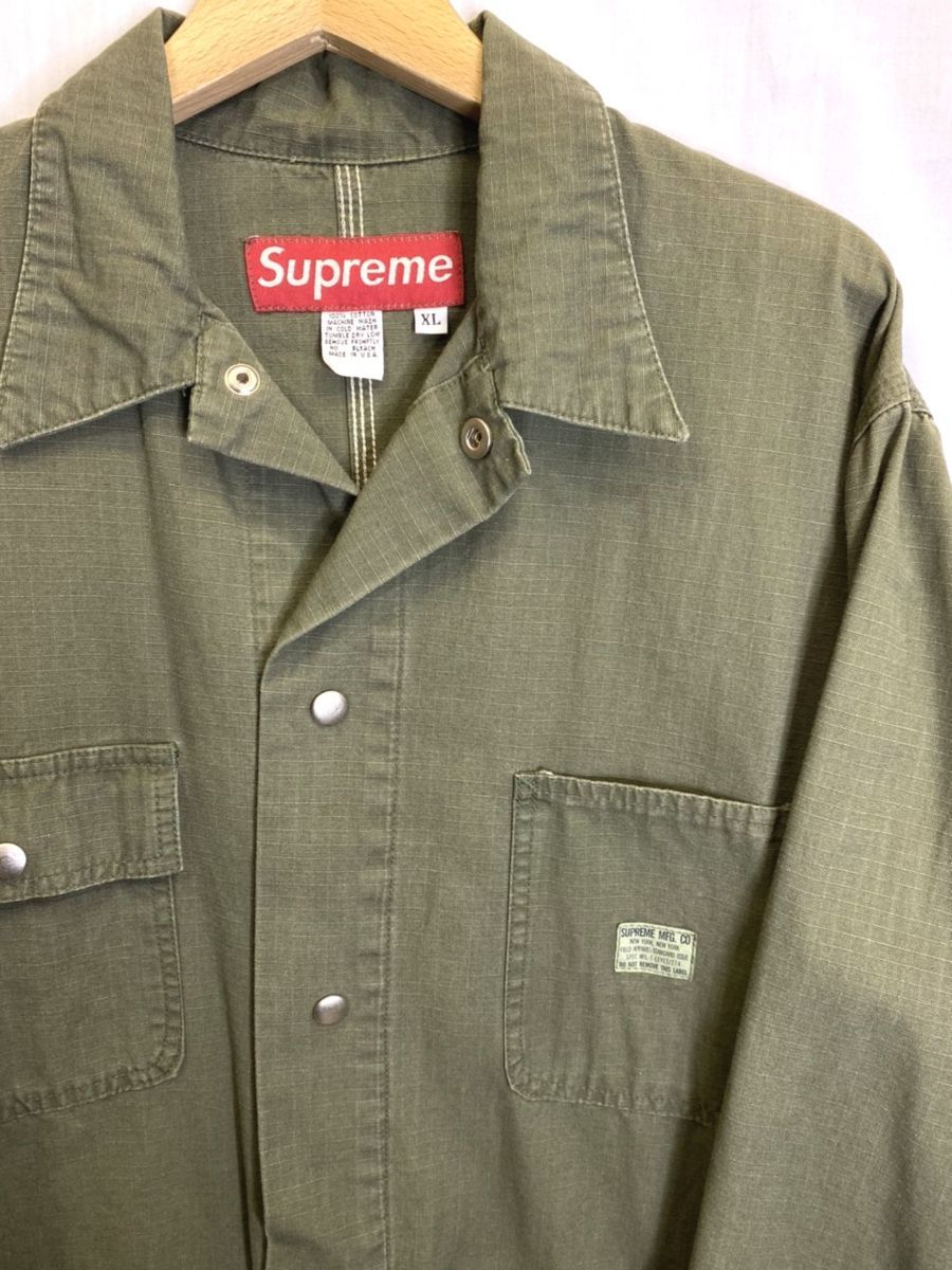 01-2858】☆初期☆Supreme シュプリーム USA製 ミリタリーシャツ XL 