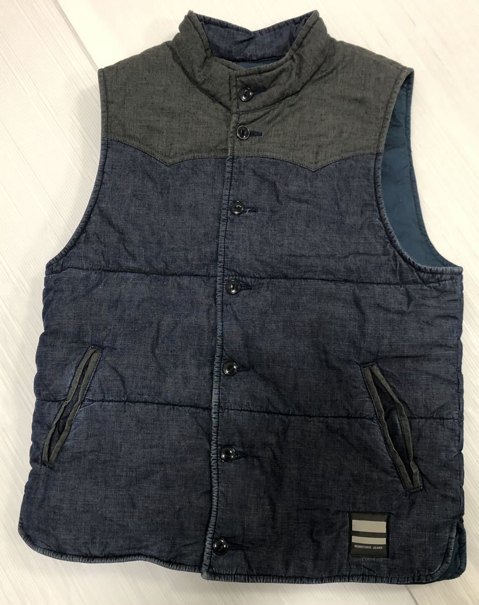 □ 桃太郎ジーンズ モモタロウジーンズ □ デニム地 中綿入 ベスト  