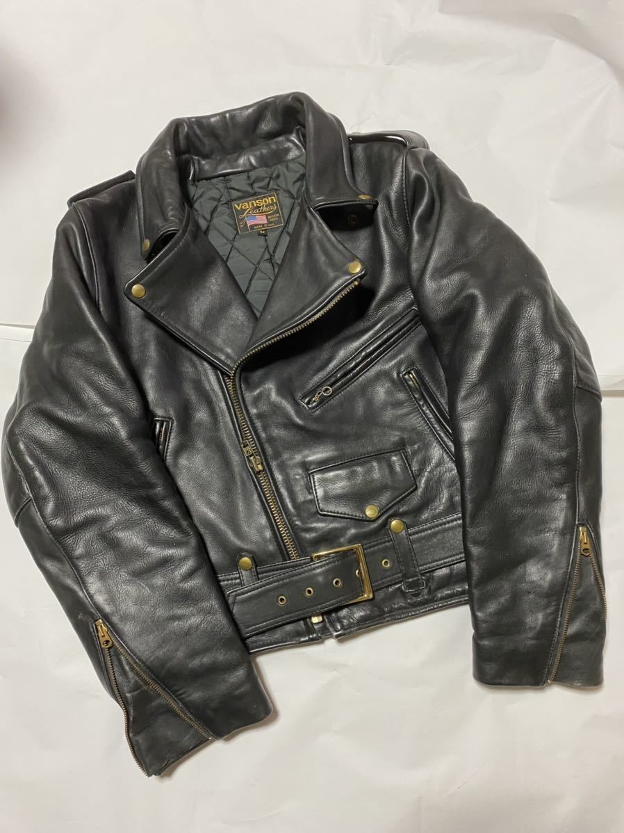 新作，品質保証 美 品 VANSON C2ダブルレザーライダース 黒40サイズ(Lサイズ)｜売買されたオークション情報、yahooの商品情報をアーカイブ公開 - オークファン Lサイズ